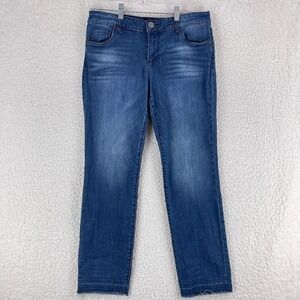 Kut from the Kloth Blue‎ Denim Straight Leg Jeans Womens Mid-Rise Casual Size 6